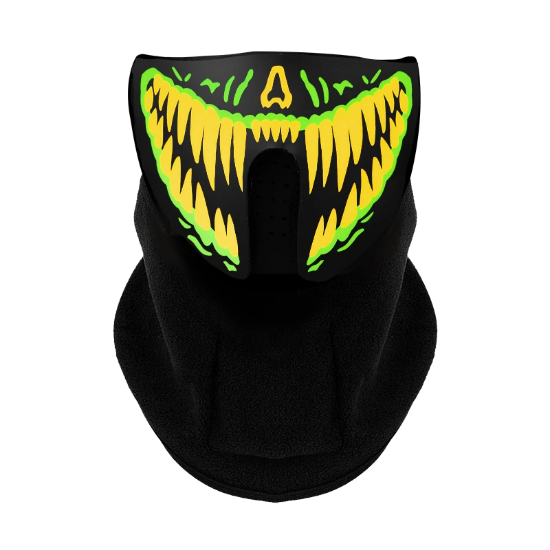 LED Luminous Flashing Face Mask Party Masks Light Up Dance Halloween Cosplay YH