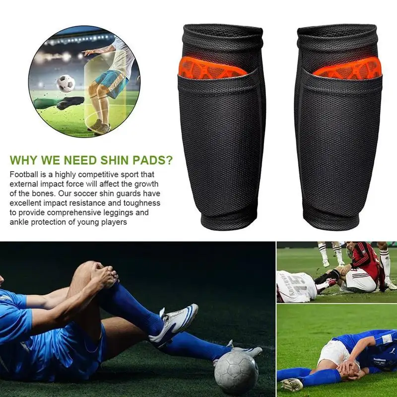 Kids Mens Athletic Soccer Football Shin Guards Pads Shinguard Ankle Protect  Hf 