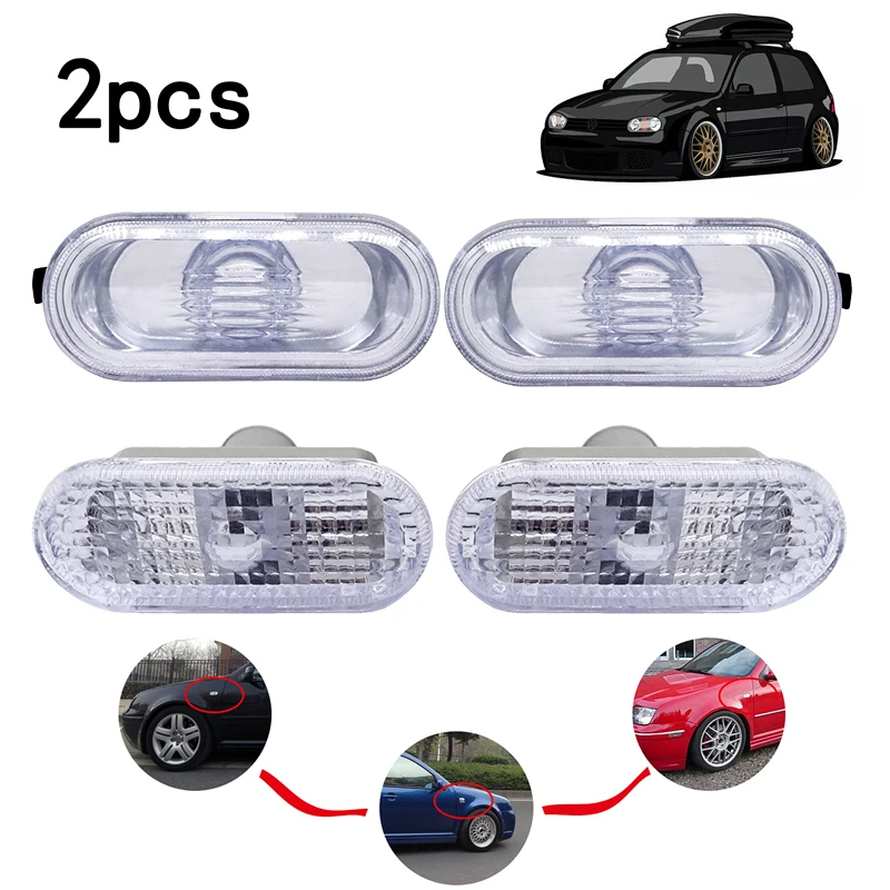 1 Pair Fender LED Side Marker Lights Turn Signal Lamps Car Accessories Light For VW MK4 Golf