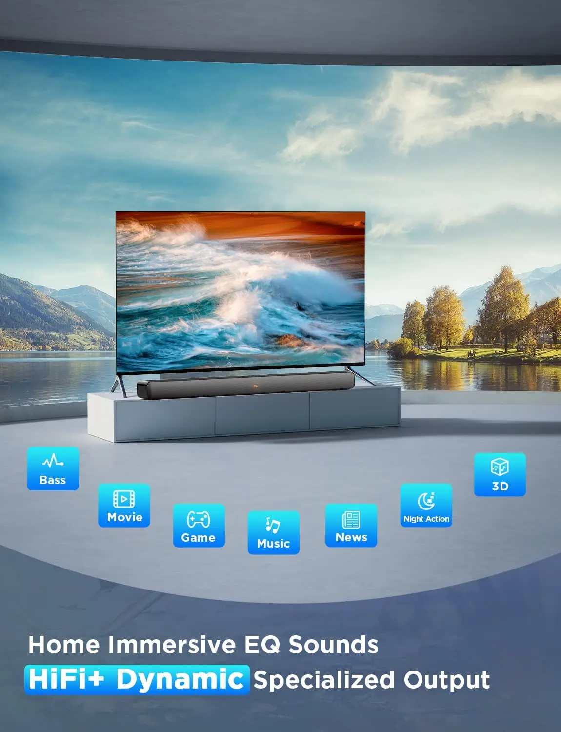 US $81.99 BOMAKER 100W TV Sound Bar Wired&Wireless Bluetooth Home 9 EQs/Deep Bass/CEC Remote/3D Surround SoundBar PC Theater TV Speaker