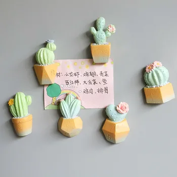 

Nordic Creative Plants Cartoon Cactus Resin Magnetic Stickers Decorative Notes Paper Magnet Magnetic Refrigerator Stickers