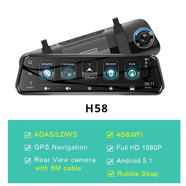 MaiYue star10''4G Android зеркало заднего вида DVR HD1080P автоматическая камера Спринт камера gps беспроводной ночного видения Автомобильный видеорегистратор - Название цвета: White