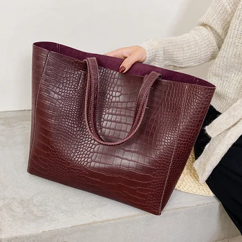 

Large Stone Pattern PU Leather Shoulder Bags for Women 2020 Fashion Handbags and Purses Female Travel Trend Lux Hand Bag