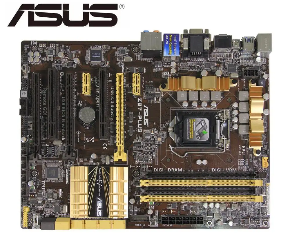 ^Cheap ASUS Z87-PLUS desktop motherboard for intel LGA 1150 DDR3 For i3 i5 i7 cpu 32GB SATA3 USB2.0 USB3.0 mainboard boards