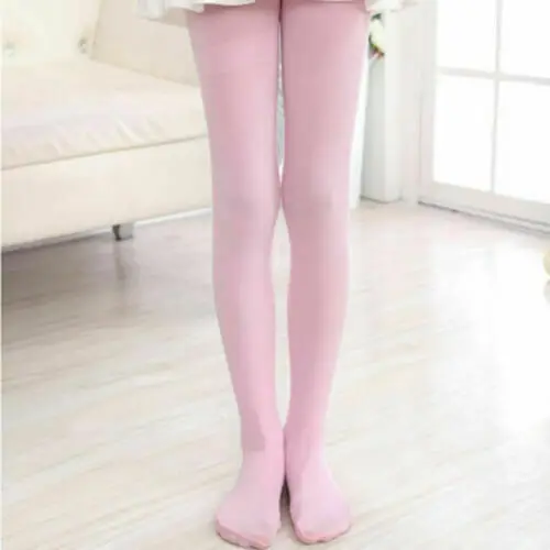 Girls Pink Opaque Tights