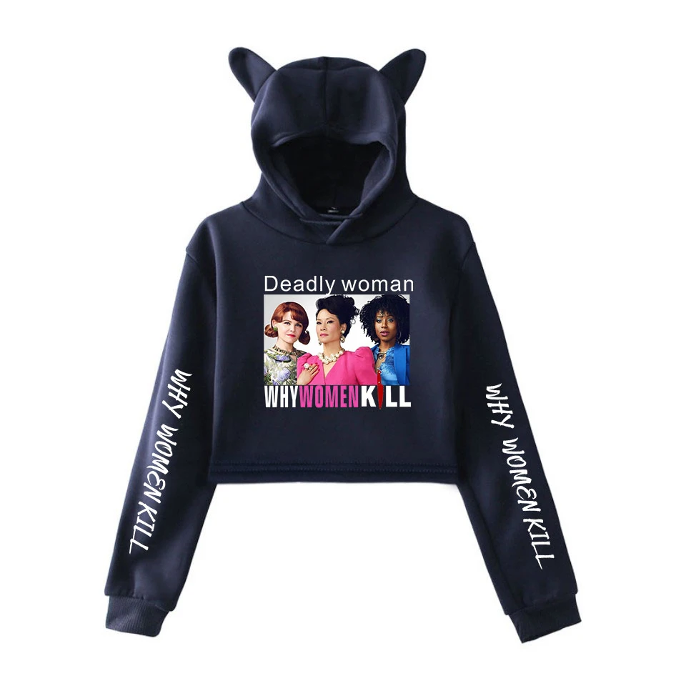Dodelijke womanWomens Herfst толстовки Толстовка Koreaanse Stijl Kat oren Lange Mouw Trui укороченный Топ Толстовка