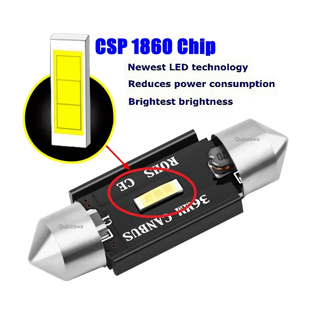 Гирлянда супер яркий CSP светодиодный светильник 31 мм 36 мм 39 мм 41 мм C5W C3W автомобильный купольный светильник для интерьера лампа для чтения номерного знака светильник 12 В