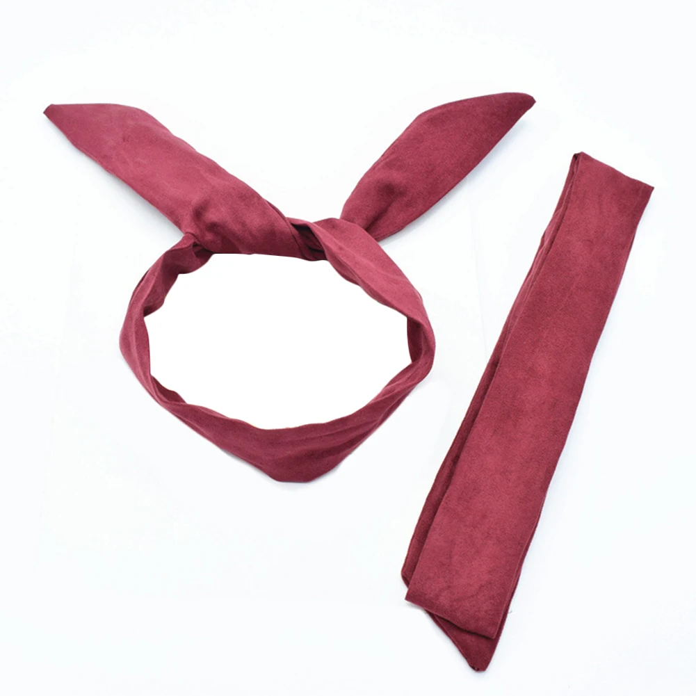 wide headbands for women Retro Suede Solid Color Rabbit Ears Metal Wire Scarf Cross Bow Hairband Headband Girls Fashion Fabric Bow Knot Hair Hoop bow hair clip Hair Accessories