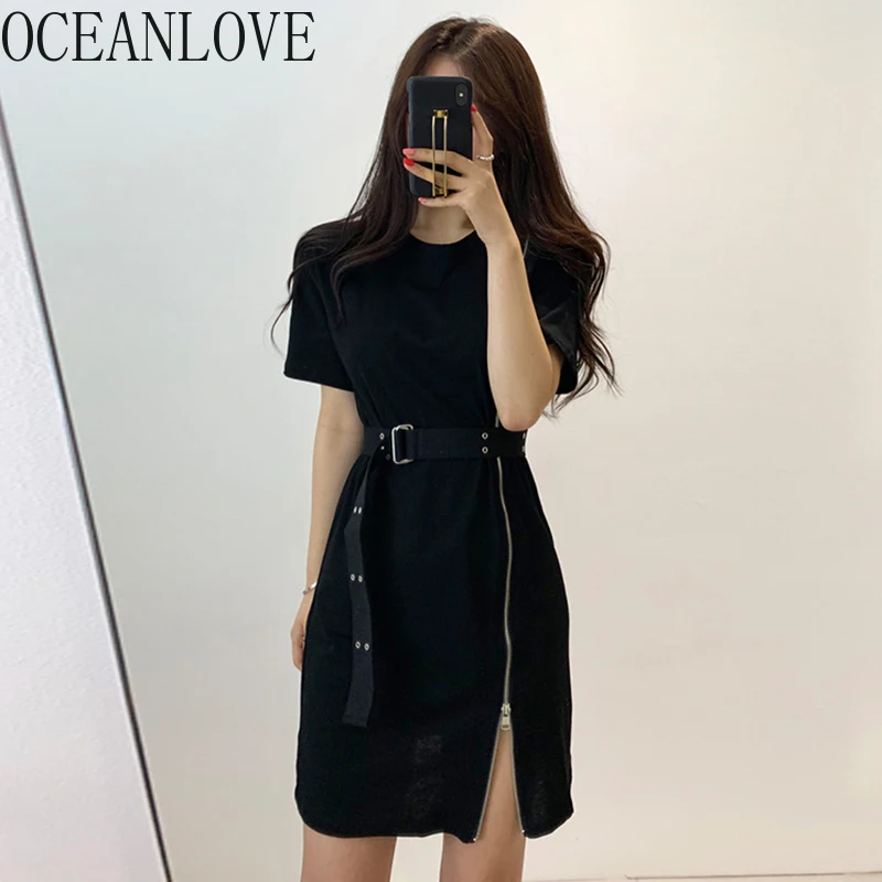 Женское платье на молнии OCEANLOVE, черное винтажное платье с коротким рукавом, весна-лето 2020, 15498 Женское платье на молнии OCEANLOVE, черное винтажное платье с коротким рукавом, весна-лето 2020, 15498