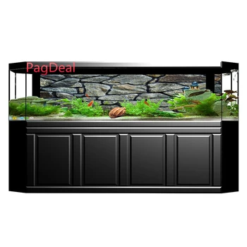 

Custom Size HD Aquarium Background Poster With Self-Adhesive Stone Rock Wall Decoration Fish Tank Landscape PVC Backdrop Sticker