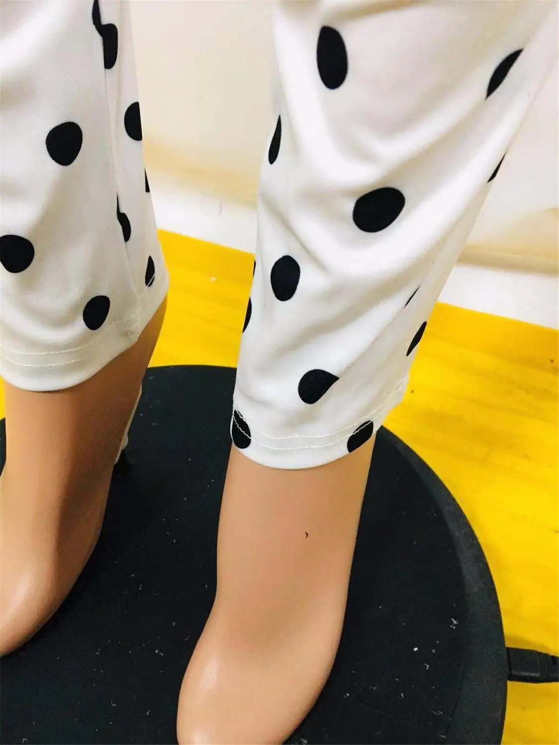 2020 new Women's  Notched Collar Polka Dot Ruffles Blazer High Waist long Pant Suits Elegant Business Office Lady 2 Piece Set - 4.00062E+12