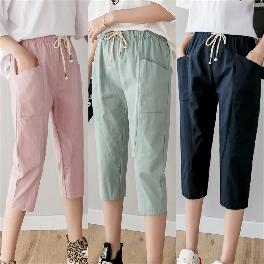 High Waist Capris Pants Women Trousers Girl Student Korean Style Loose Harem Pants 2020 Thin Summer Plus Size Calf-Length Pants High Waist Capris Pants Women Trousers Girl Student Korean Style Loose Harem Pants 2020 Thin Summer Plus Size Calf-Length Pants
