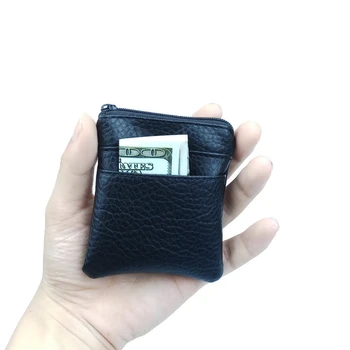 

2 Pcs/set 2018 Fashion Pu Leather Coin Purse Women Men Small Mini Short Wallet Bags Change Little Key Card Holder Black Business
