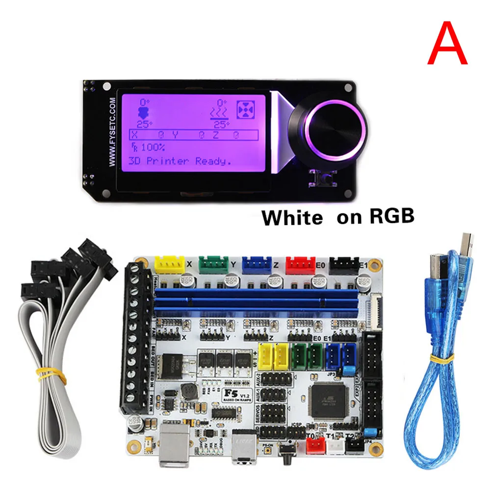 F5 V1.2 материнская плата+ MINI12864 ЖК-дисплей DIY комплект для 3d принтера OUJ99 - Габаритные размеры: 0.3 мм