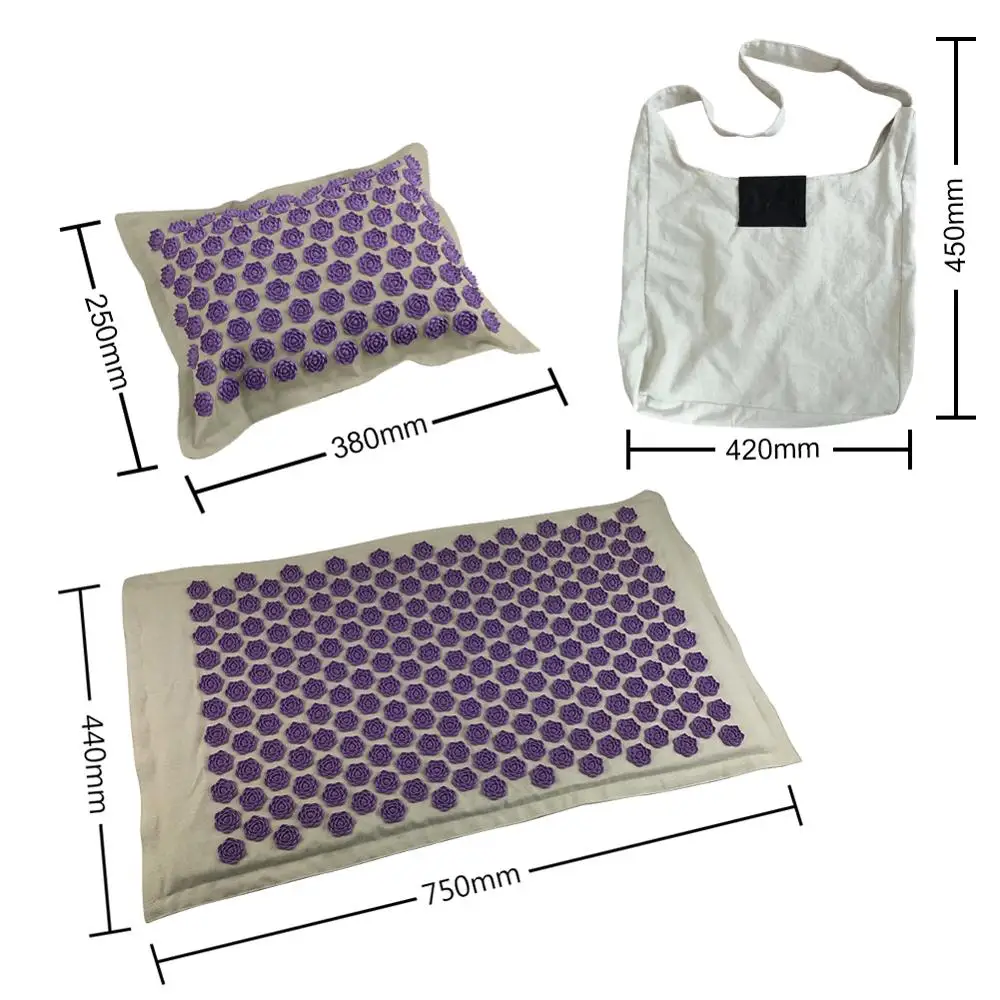 12 pillow mat bag Массажные подушки акупрессурный мат, подушка для йоги, коврики для снятия боли в спине, шип, коврик для головы, шеи, спины, ног, антистрессовый игольчатый массажер - Цвет: 12 pillow mat bag