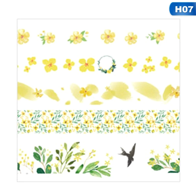 Floral Sea Washi Tape Cherry Leaves DIY Scrapbooking Romantic Decorative Masking Tape School Office Supply Escolar 5pcs/set