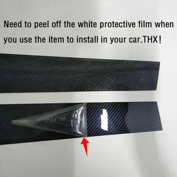 

Fiber Pillar stickers Set Black PC Plastic 6pcs Car Window High quality