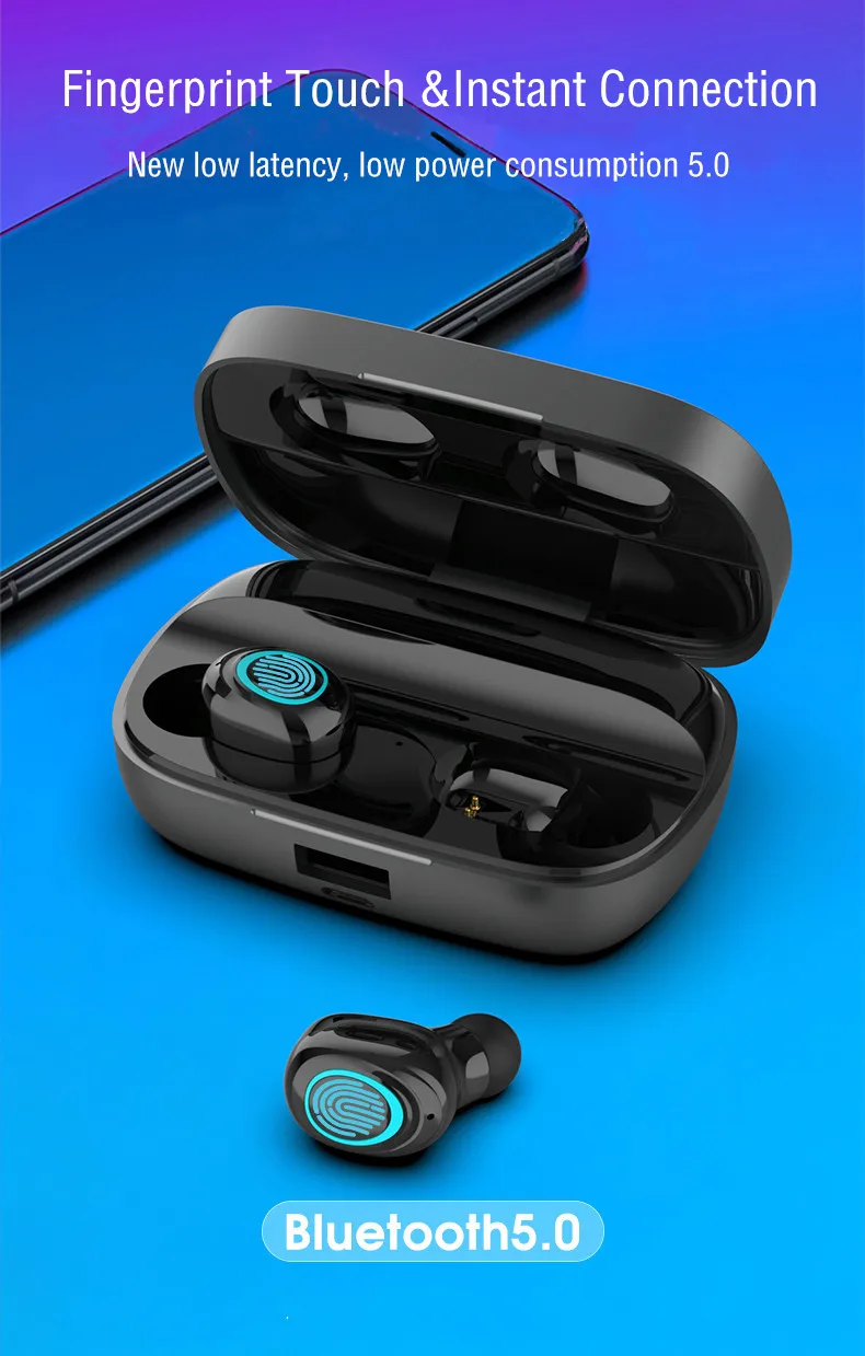 ZEKI 3500mAh True Wireless Earbuds Fone de ouvido sem fio In-Ear Sports TWS Bluetooth 5.0 Headphone Touch Binaural Call Headsets