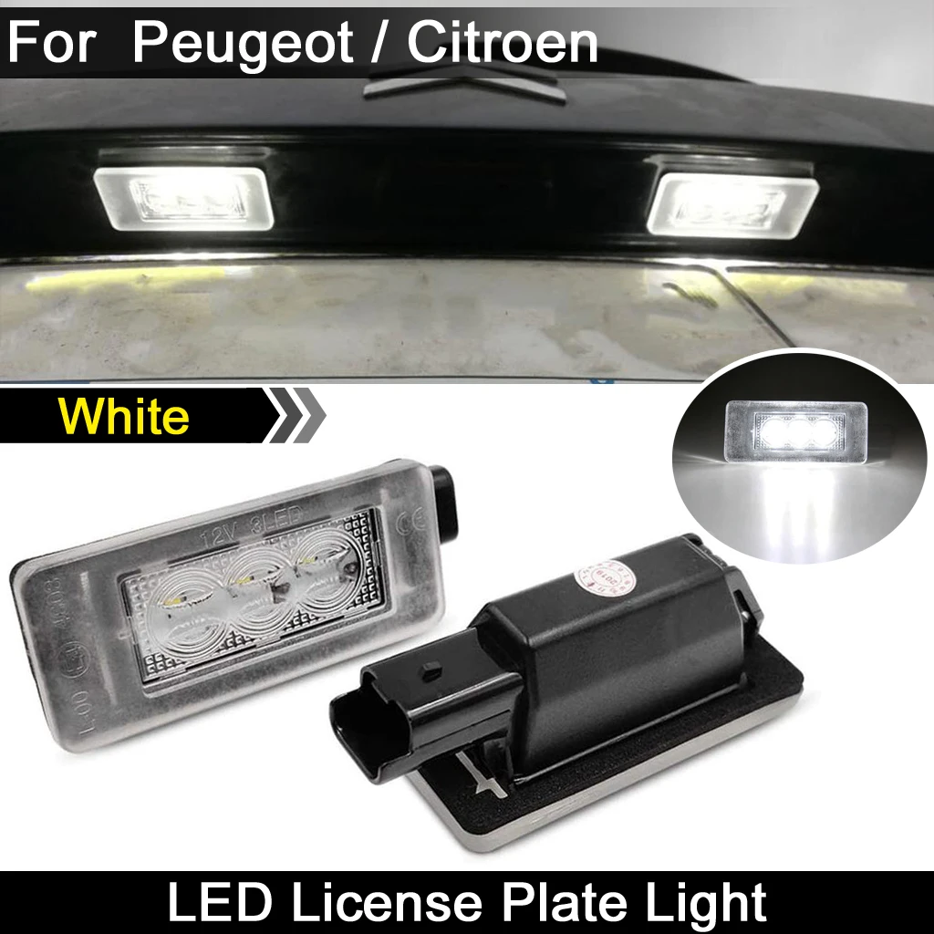 2 Pezzi Per Peugeot 207 208 308 2008 Per Citroen C5 Led Bianco Ad Alta Luminosità Luce Targa Lampada Targa