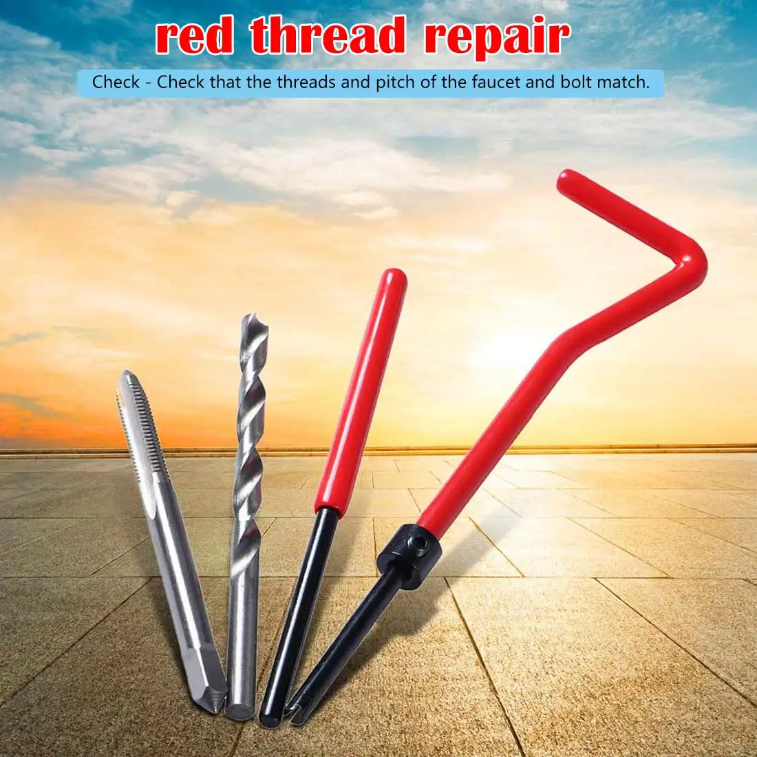 

M3 Car Pro Coil Drill Tool Metric Red Thread Repair M3 for Helicoil Car Repair Tools Coarse Crowbar Screw tooth repair