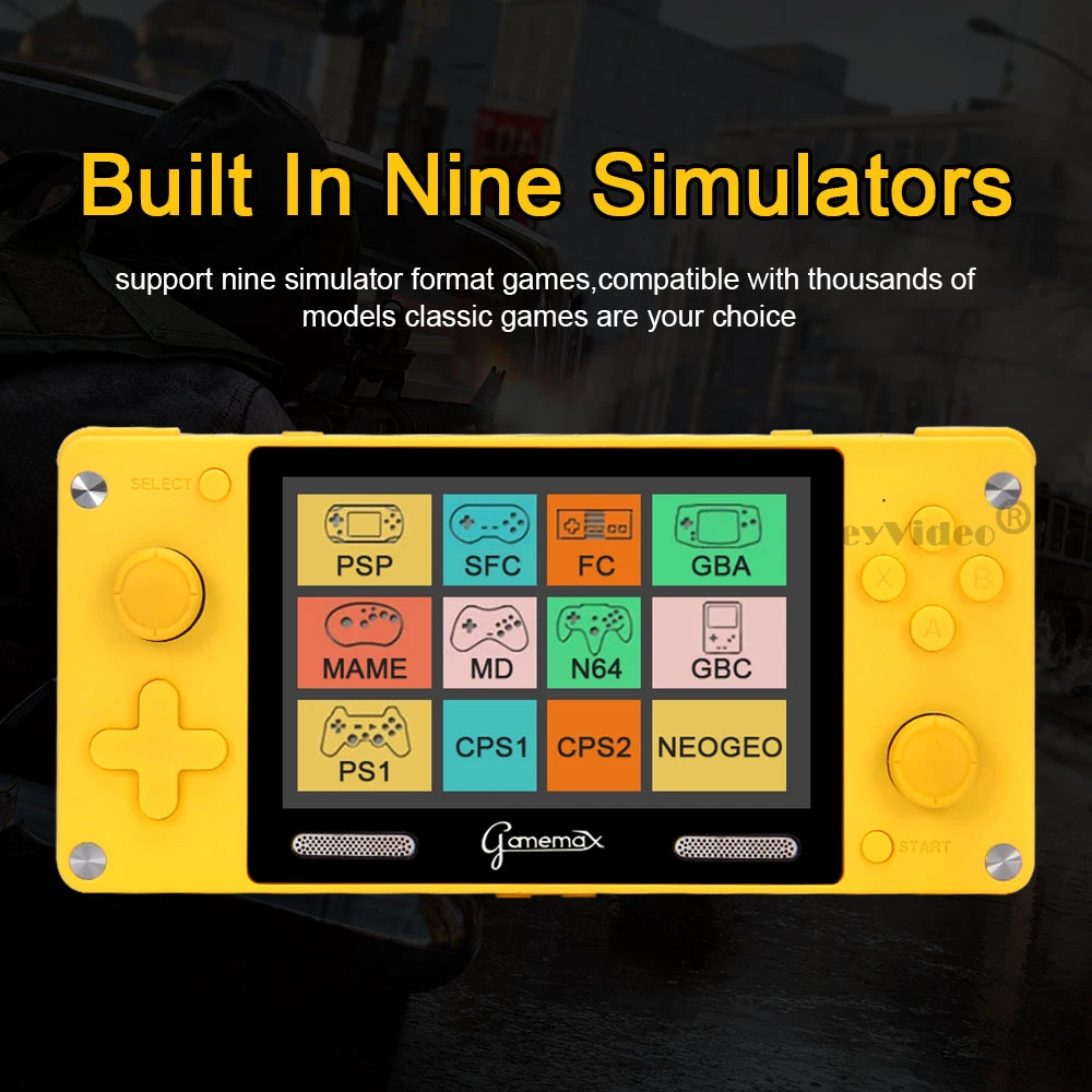 A380 Retro Video Game Console Handheld Game Player Bulit-in12 Formats 4 inch HD IPS Screen Portable Gaming Console  3600+ Games