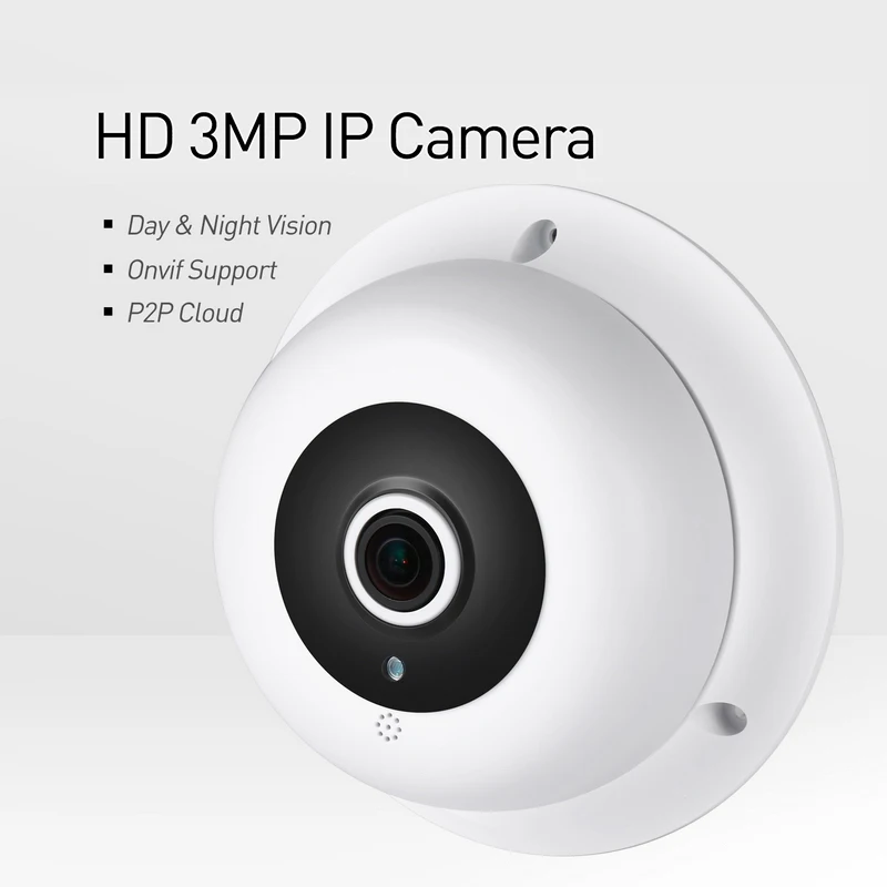 IP камера видеонаблюдения рыбий глаз 3 Мп 1296P / 1080P|Камеры видеонаблюдения| |
