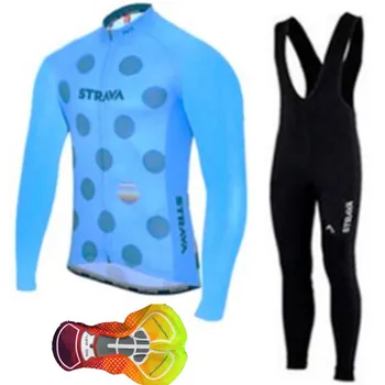 

2020 mountain bike long sleeve set, cycling jersey clothes, cycling clothing for men, pants with bib GEL 19D
