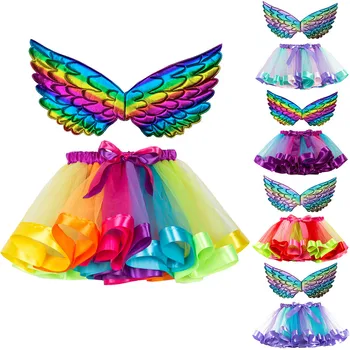 

Tutu Skirt For Girls 2-11 years old Girls Tutu Christmas Party Dance Ballet Toddler Costume Skirt Wing Sets Kids Skirts 2020 NEW