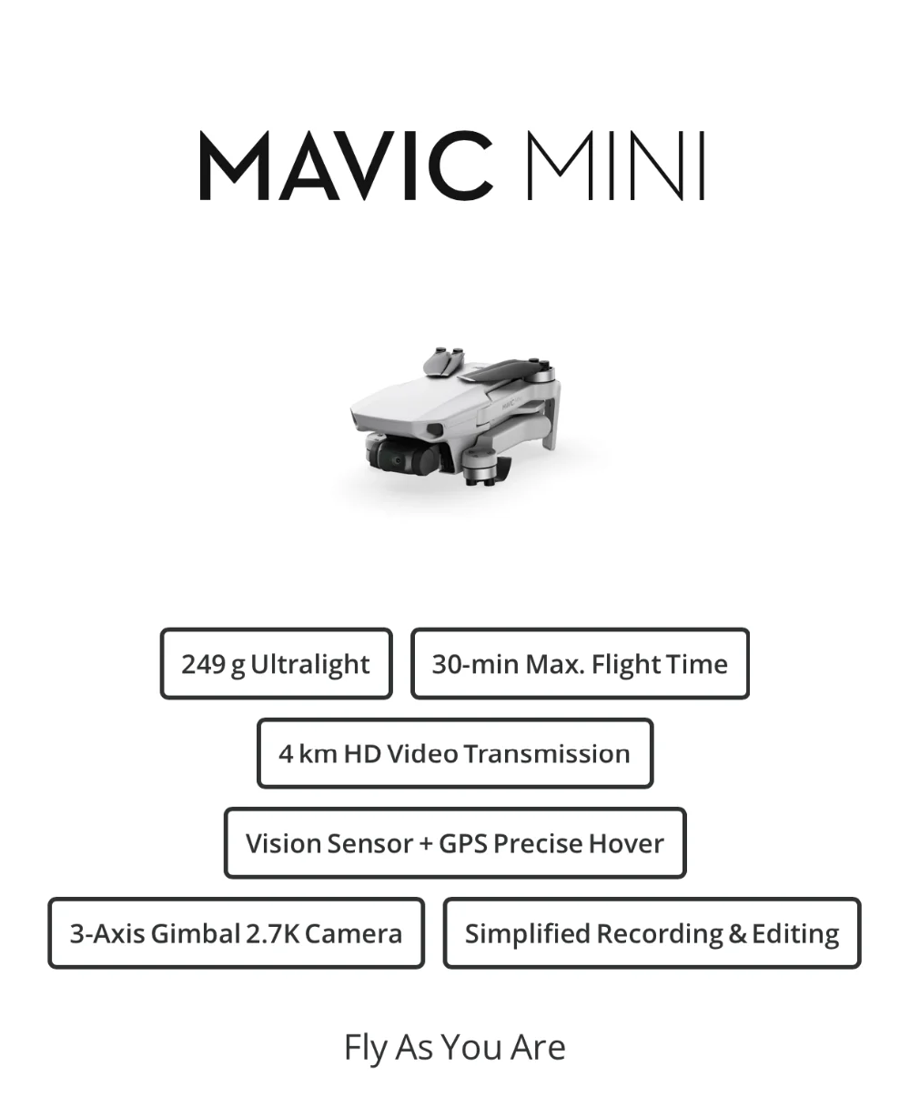 DJI Mavic мини-Дрон с камерой 2,7 k MT1SS5/MT1SD25 время полета 30 минут абсолютно