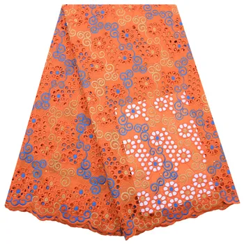 

100% Cotton Lace Fabric African 2020 High Quality Embroidery Laces Fabric Nigerian Voile Lace Fabrics For Dress Party 1808