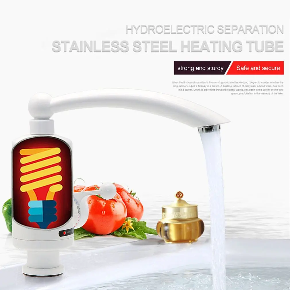  3000W Water Heater Tap Kitchen Faucet Instantaneous Water Heater Shower Instant Heaters Tankless Wa - 4000543283685
