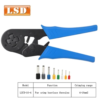 LSC8-16-4 self-adjusting crimping plier with square pressure line mode for 4-16mm2 12-6AWG cable ferrules terminal crimping tool 1