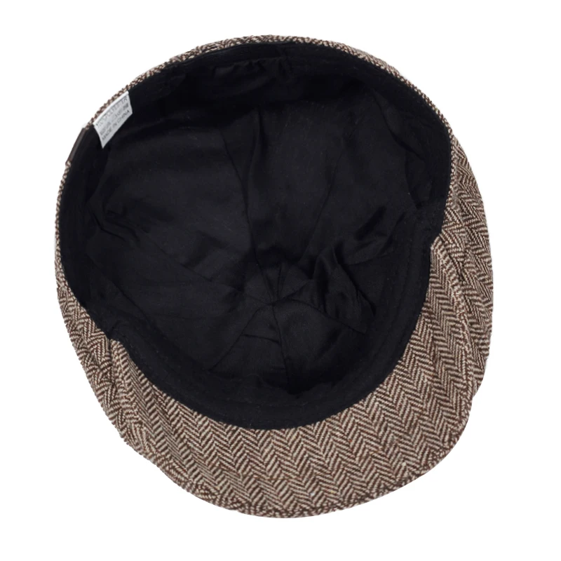 Новая мода коричневый плед берет шляпа мужская хлопок% хип-хоп шапки осень и зима уличная Кепка для отдыха высококачественные кепки