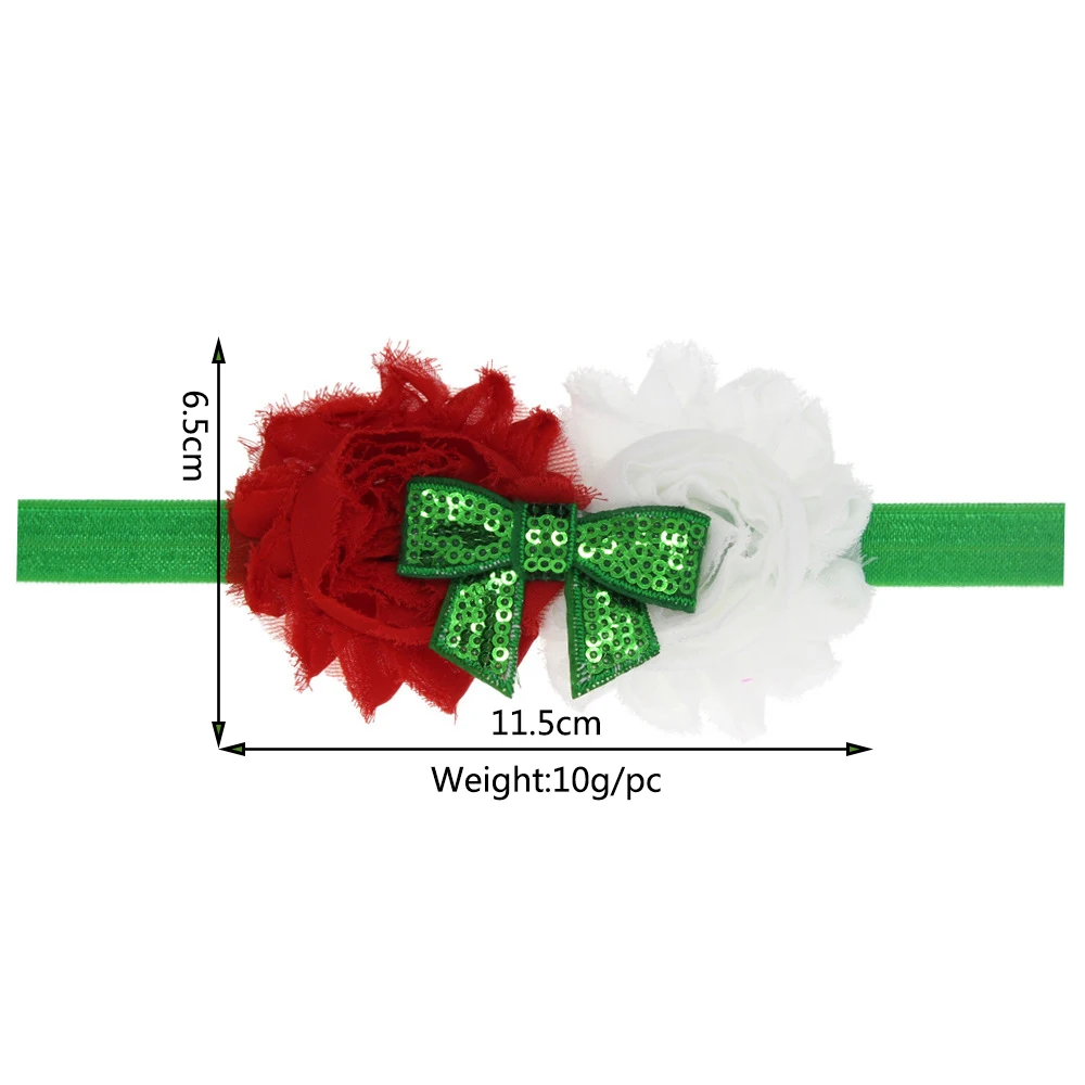 Для рождественской вечеринки волос Детская повязка на голову с бантиком для малышей шифоновый шебби цветок повязка на голову для девочек, платье с блестками, с бантом Эластичный головной убор аксессуары