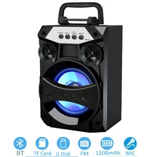 Colorful LED Wireless Bluetooth-compatible Speaker Outdoor Portable Square Dance Broadcast Card Subwoofer Speaker  TF /USB FM