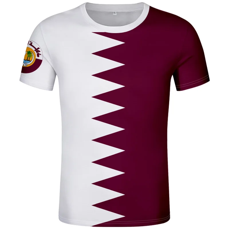 

State Of Qatar T Shirt Diy Free Custom Made Name Number Qat T-shirt Nation Flag Qa Arab Arabic Country Print Photo Text Clothing