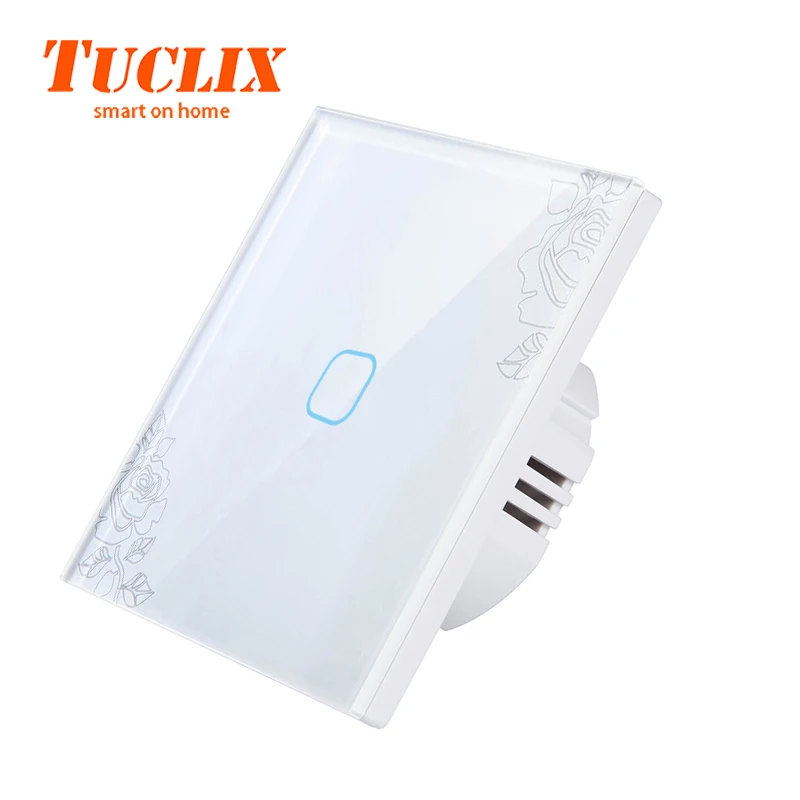 Tuclix ЕС/Великобритания 110-240V 1/2/3 1Way настенный сенсорный выключатель светодиодный светильник Сенсорный экран переключатель Стекло Панель переключатель - Цвет: EU-TS-01 Lace