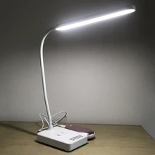 Сенсорный датчик Светодиодный Настольные лампы яркость регулируемый светильник ing детский стол для чтения светильник с держателем телефона для студентов