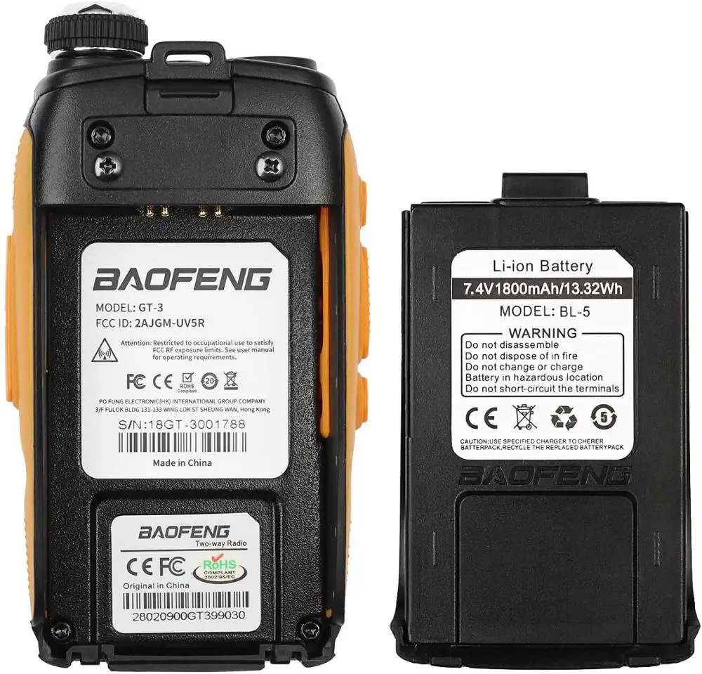Baofeng GT 3 Mark II VHF/UHF 136 174/400 520 МГц Двухдиапазонная Любительская Двусторонняя