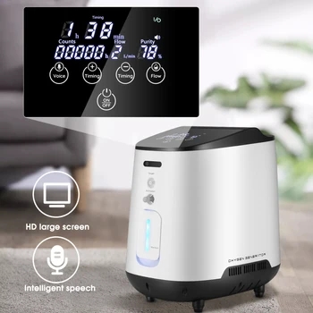 

1-7L/min Portable Oxygen Concentrator Mini Oxygen Generator Machine Air Purifier Elderly Sleep Home Health Monitor No Battery