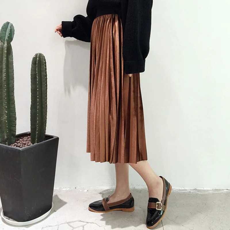 Saimishi для женщин юбки для Высокое качество демисезонный Летний стиль плиссированные Длина юбка Горячая Мода толст