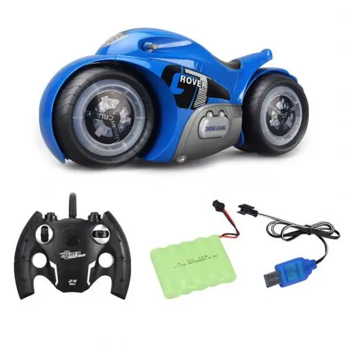 Мода высокоскоростной Дрифт 360 градусов вращающийся 1:12 RC дистанционное управление для мотоцикла Игрушка Дрифт Мотор Детские игрушки для подарка - Цвет: Синий