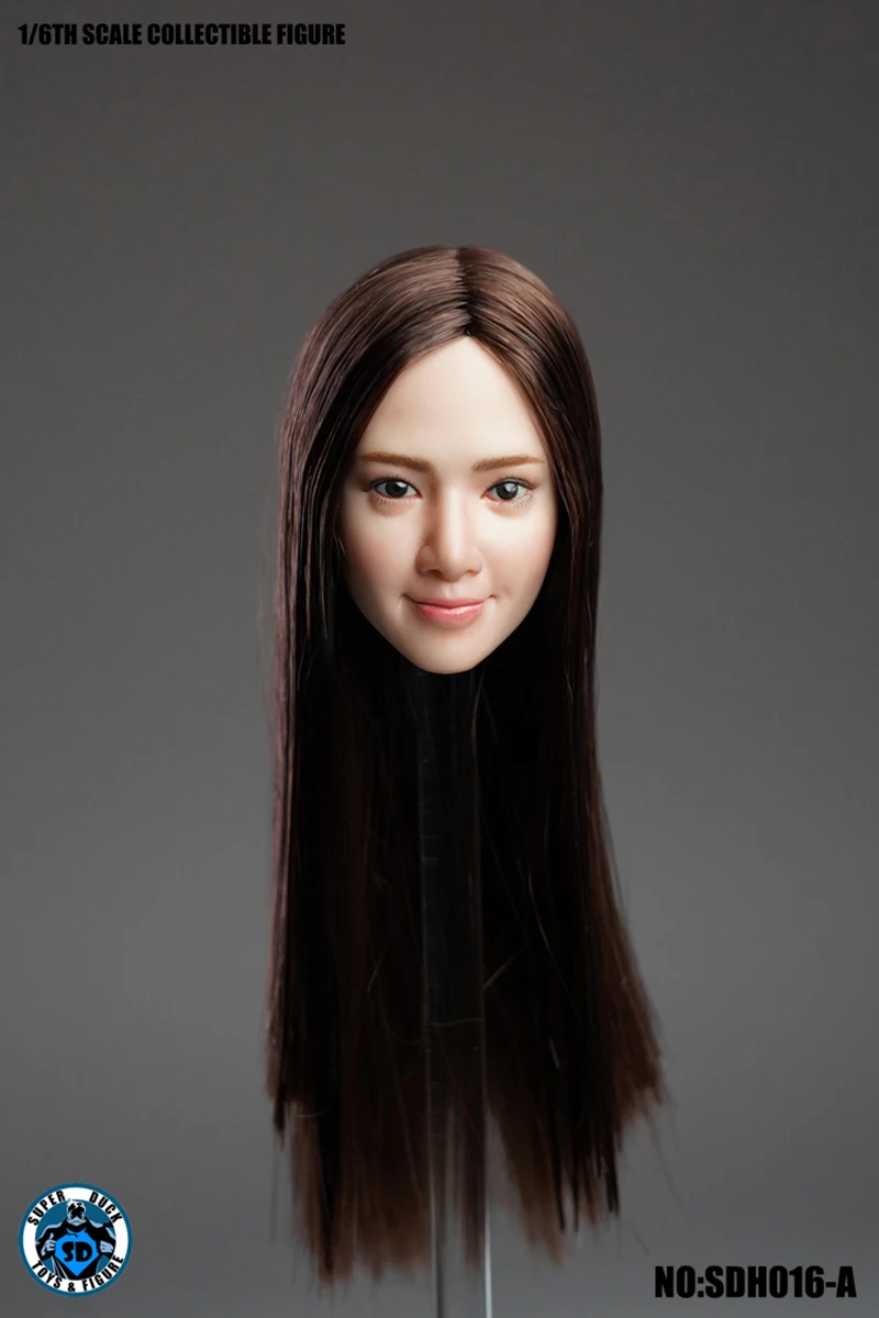 Супер утка SDH016 A B C D 1/6 масштаб азиатской красоты головы лепить длинные прямые волосы для женщин 12 ''TBL suntan тела