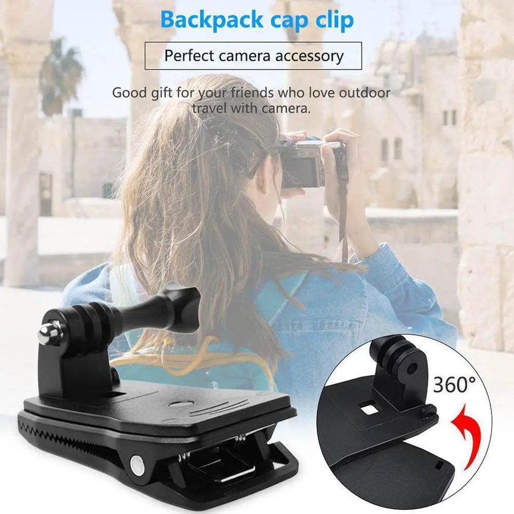 

360 Degree Rotary Hat Belt Backpack Clip Clamp Mount 4 2 / 3/ Skiing For Gopro Accessories Camera Hero Hero Session/4/3 Act S2G4