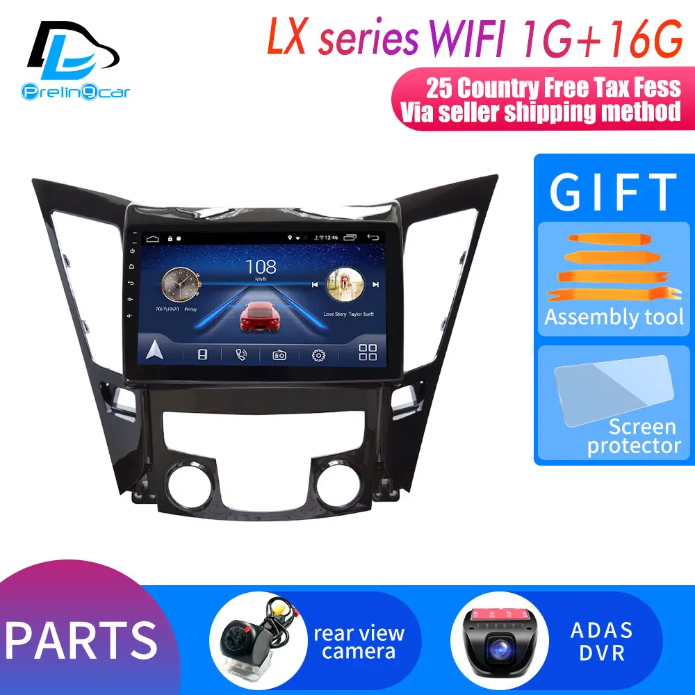LX player 1G16G DVR 4G Lte Android 9,0 Автомобильный мультимедийный навигатор gps dvd-плеер для hyundai Sonata I40 I45 I50 2011- лет ips экран радио - Цвет: LX player 1G16G DVR