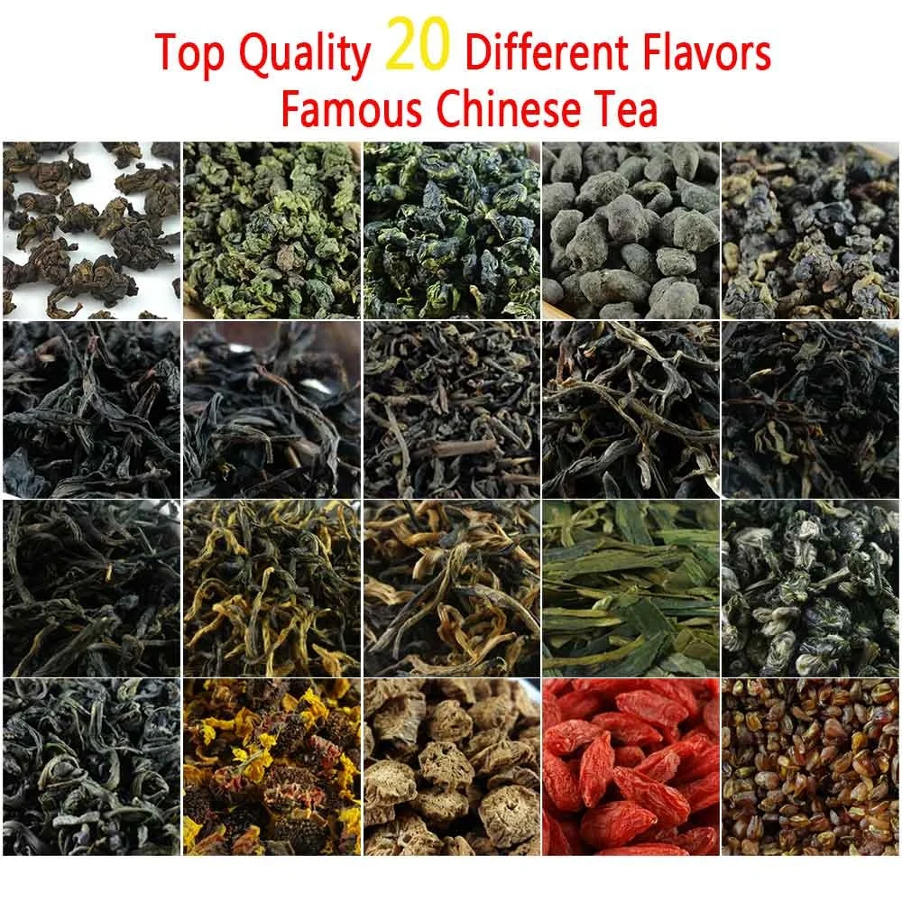 

20 Different Flavors Chinese Tea Includes Milk Oolong Pu-erh Herbal Flower Black Green Tea
