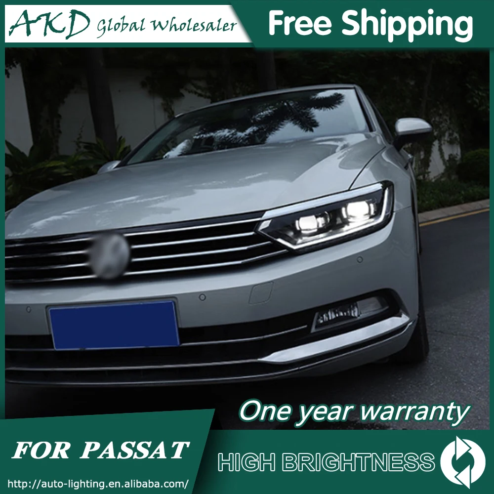 AKD автостайлинг фара для VW Passat B8 EUR Verson 2016 2017 фары светодиодный ные DRL H7 D2H Hid