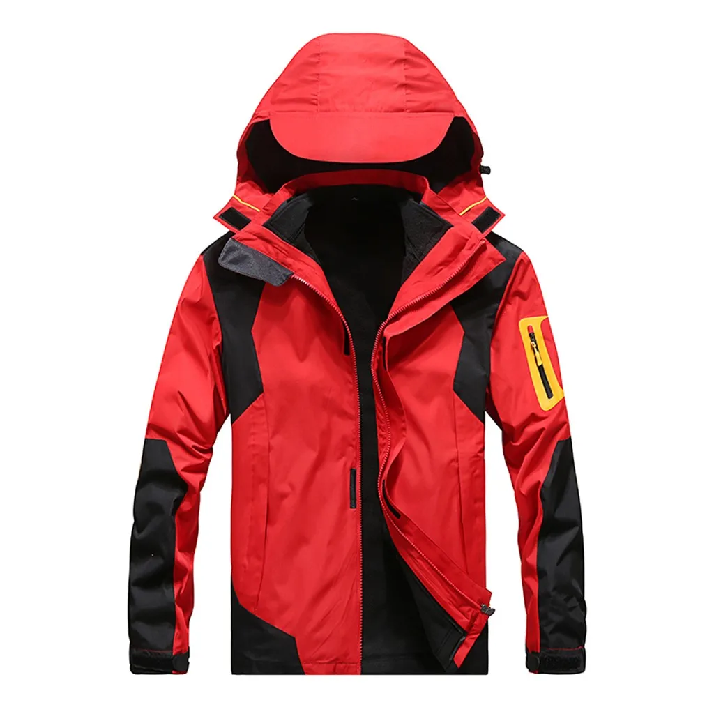 SAGACE мужское зимнее рыболовное термобелье-штаны плюс размерные куртки крыша шляпа треккинг Туризм Кемпинг, катание на лыжах альпинистские уличные куртки 6XL - Цвет: Красный