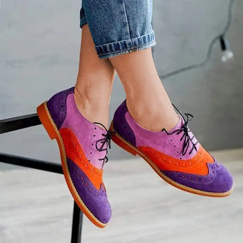 purple brogues womens