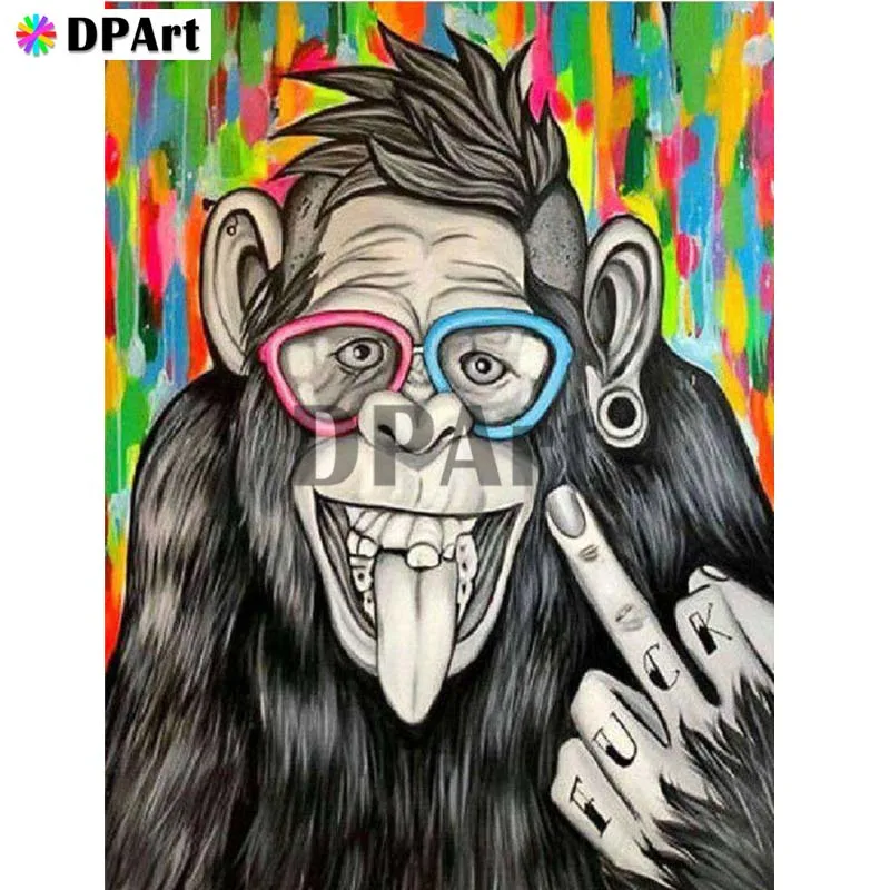 Алмазная картина 5D полностью квадратная/круглая дрель обезьяна орангутанг